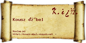 Kousz Ábel névjegykártya